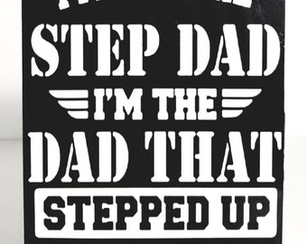 Placa de arte de madera personalizada de Step Dad