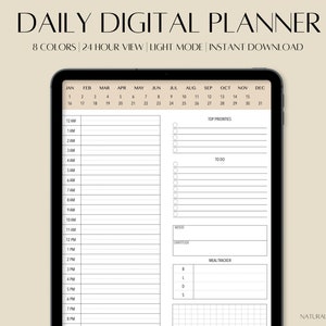 Daily Digital Planner | Portrait Planner | Daily Digital Pad| Goodnotes, Notability, Noteshelf Planner | Minimal Digital Planner