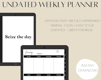 Undated Weekly Digital Planner | 2022 Digital Planner | Minimal Digital Planner | Ultimate Digital Planner | Finance Digital Planner |