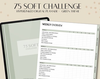 75 Soft Challenge Digital Planner | Fitness Digital Planner | Workout Planner | Goodnotes Planner | Goodnotes Fitness Planner