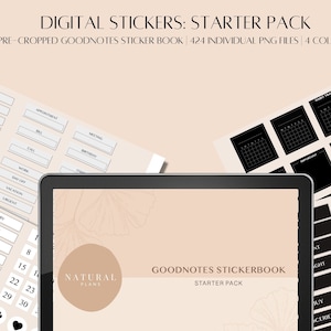 Digital Sticker: Starter Pack | Minimal Stickers | PNG Stickers | Goodnotes StickerBook | Individually Cropped PNGs | Goodnotes Elements