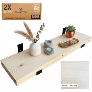 Natural Unstained Wooden Shelf