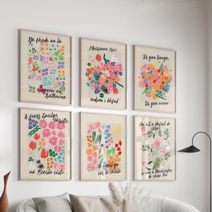 Seanfhocail Print Set x6 - Gaeilge / Irish Language Seanfhocail Proverb Print, Poster, Wall Art, Print, Bedroom, Hallway,