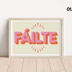 Impression irlandaise, poster, oeuvre d'art mural, impression féminine, chambre à coucher, couloir, format A4