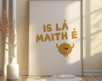 Czy lá maith é język irlandzki Gaeilge Print, plakat, sztuka ścienna, sypialnia, przedpokój, A4 A3