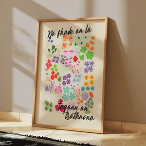 Dá fhada an lá tagann an tráthnóna - Seanfhocail Irisch Sprache Gaeilge Druck, Poster, Wandkunst, Schlafzimmer, A4-A3