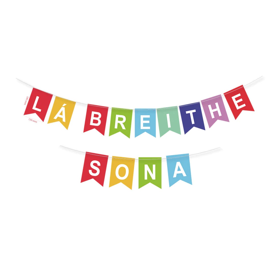 Lá Breithe Sona - Happy Birthday Irish Gaeilge Bunting Banner - Etsy Israel, image size:1080x1080