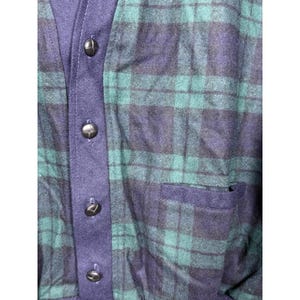 Pendleton NWT Sweater Mens XL Black Watch Plaid Wool Cardigan USA Vintage 90s image 4