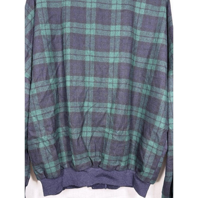 Pendleton NWT Sweater Mens XL Black Watch Plaid Wool Cardigan USA Vintage 90s image 13