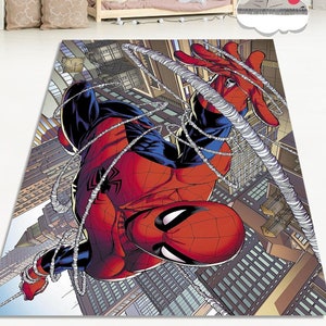 Tapis de zone, Tapis populaire, Cadeau pour lui, Tapis SpiderMan, Tapis de chambre pour garçons, Tapis de chambre pour enfants, Tapis cadeau pour enfants, Tapis à thème, Tapis à motifs Spiderman, Tapis cadeau