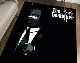 Godfather Rug, Simpsons Rug, Non-Slip Rug, Living Room Rug, Design Rug, Home Decor Rug, Popular Rug, Custom Rug, Cartoon Rug, Minimalist Rug