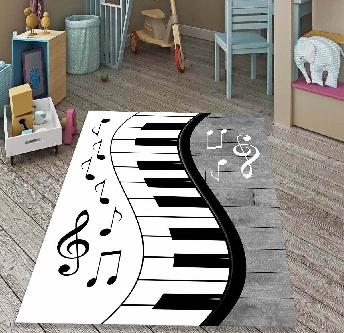 Piano Rug, Music Rug, Rug for Living Room, Rug for Kids Room, Non-slip ...
