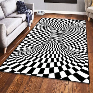 Illusion Rug, 3D Rug, Minimalist Rug, Decorative Rug, Optical Illusion, Living Room Rug, Custom Rug, Floor Rug, Area Rug, Popular Rug,