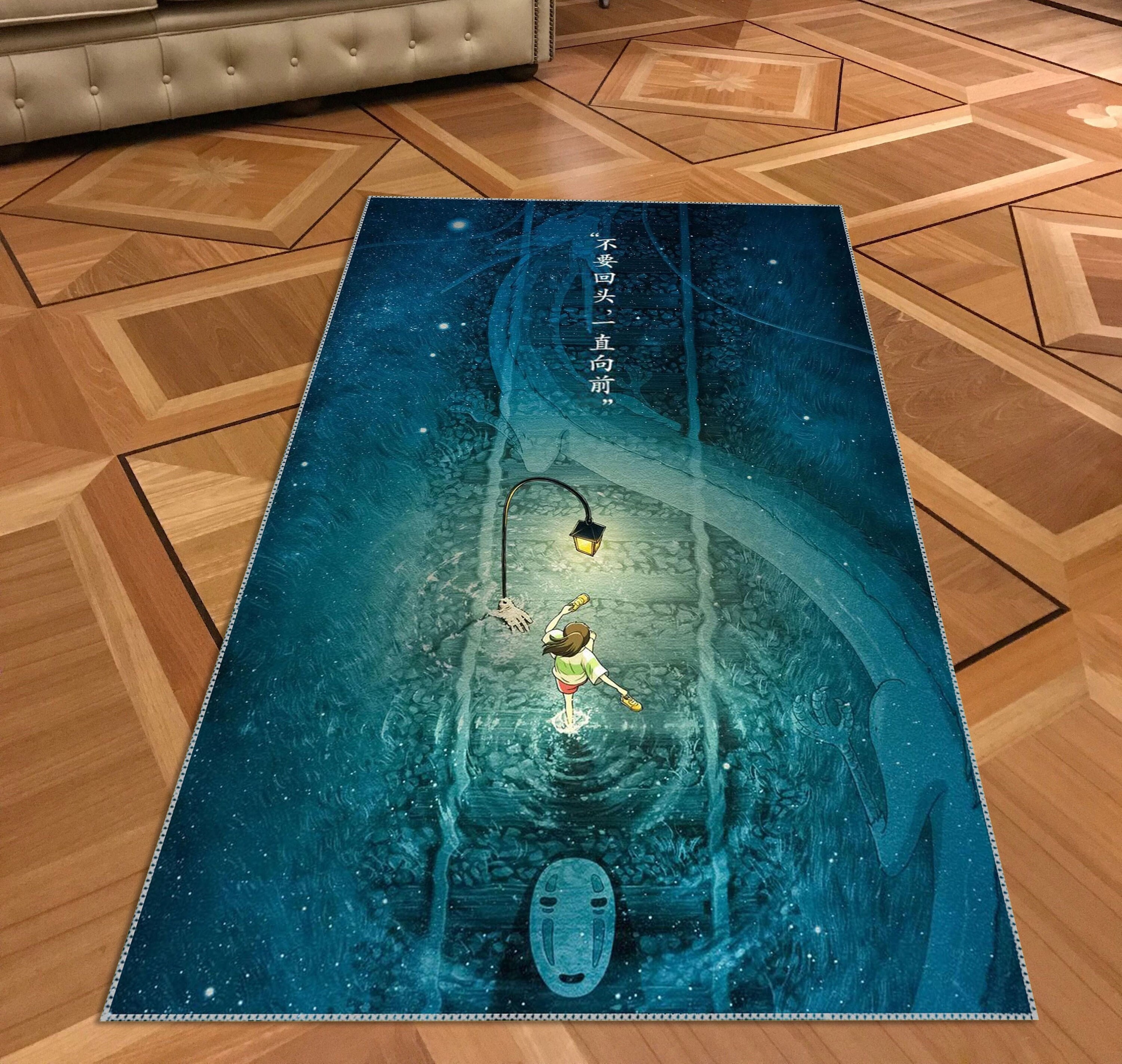 Spirited Away Rug, Hayao Miyazaki Rug, Home Rug, Chihiro Ogino Rug, Area Rug, Haku Rug, Design Rug, Modern Rug, Custom Rug, Runner Rug,