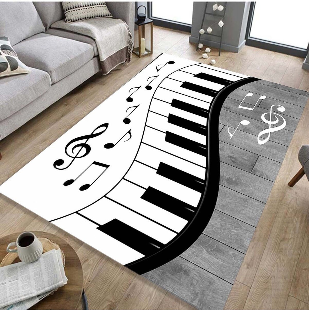 Piano Rug, Music Rug, Rug for Living Room, Rug for Kids Room, Nonslip