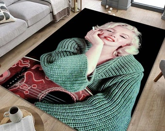 Marilyn Monroe Rug, Legend Star, Home Decor, Teen&#39;s Rug, Living Room Mat, Non-Slip Mat, Area Rug,Boys Room Rug, Nostalgic Rugs, 60s, 70s,80s
