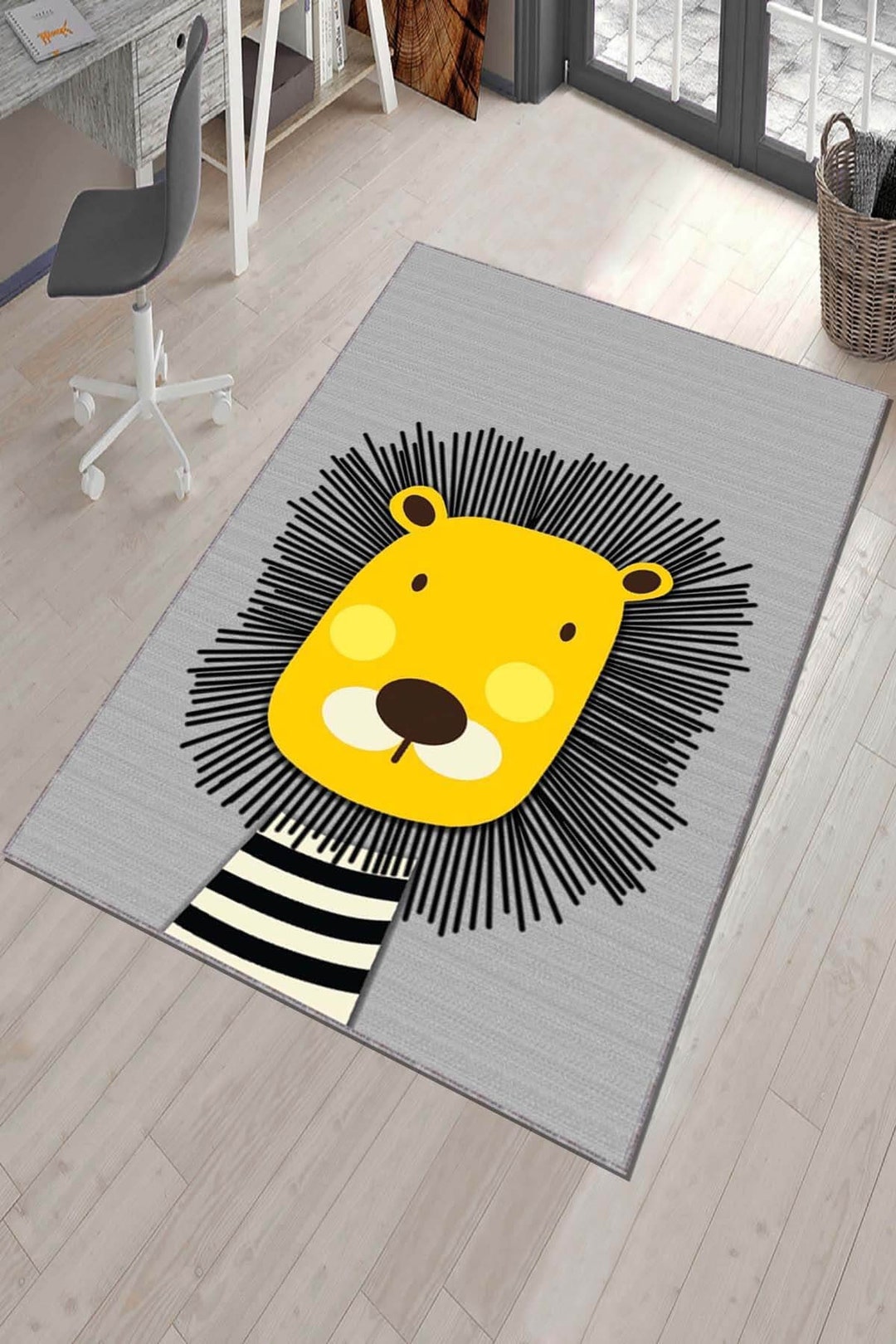 Lion King Rug Lion Rug Yellow Lion Room Rug Nonslip Gift Etsy