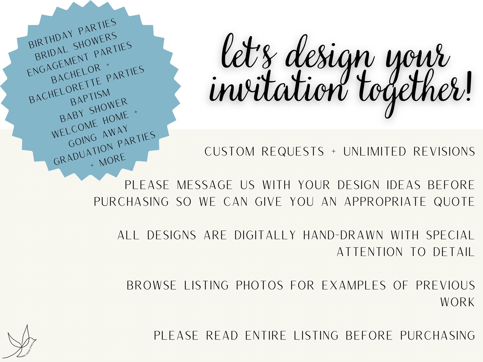 Custom Party Invitation Design Made to Order Invites Design - Etsy