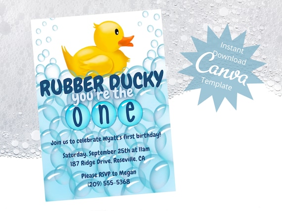 Big Dot of Happiness Ducky Duck - Shaped Fill-in Invitations