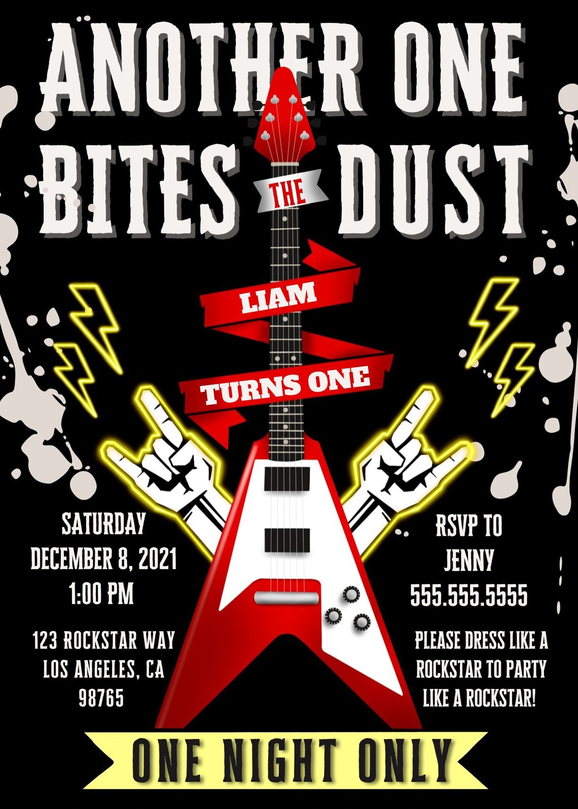 Rock Star Baby Rock and Roll Party Another One Bites the Etsy