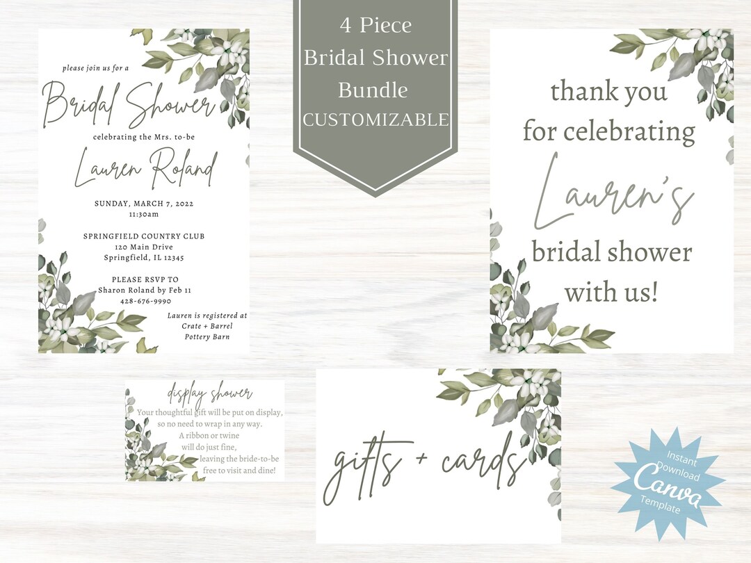 Free and customizable bridal shower templates