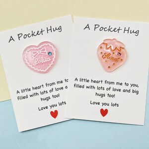 Carte câlin en résine avec poche, coeur