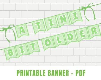 Printable Tini Bit Older Baner | Instant Download, Martini Themed Birthday Party Decorations and Signs | 'A Tini Bit Older' | Dirty Martini