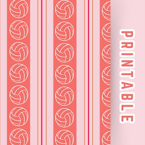 Instant Download Volleyball Digital Paper Bundle, Seamless | Colorful, Pink, Girly Volleyball Player Patterns for Scrapbooking, Crafting image 7