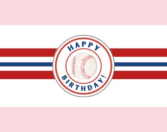 Printable Baseball Birthday Party Water Bottle Labels | Rookie of The Year Themed Birthday Party Decorations | Instant Download and Print