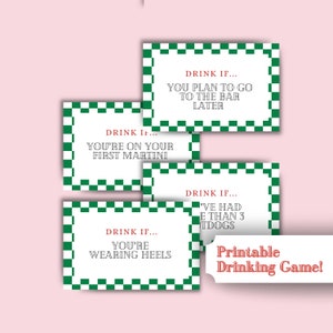24 Weenies and Tinis Printable Drinking Game Cards, Party Games, Sorority Party Theme, Hot Dogs and Martinis, Party Activities