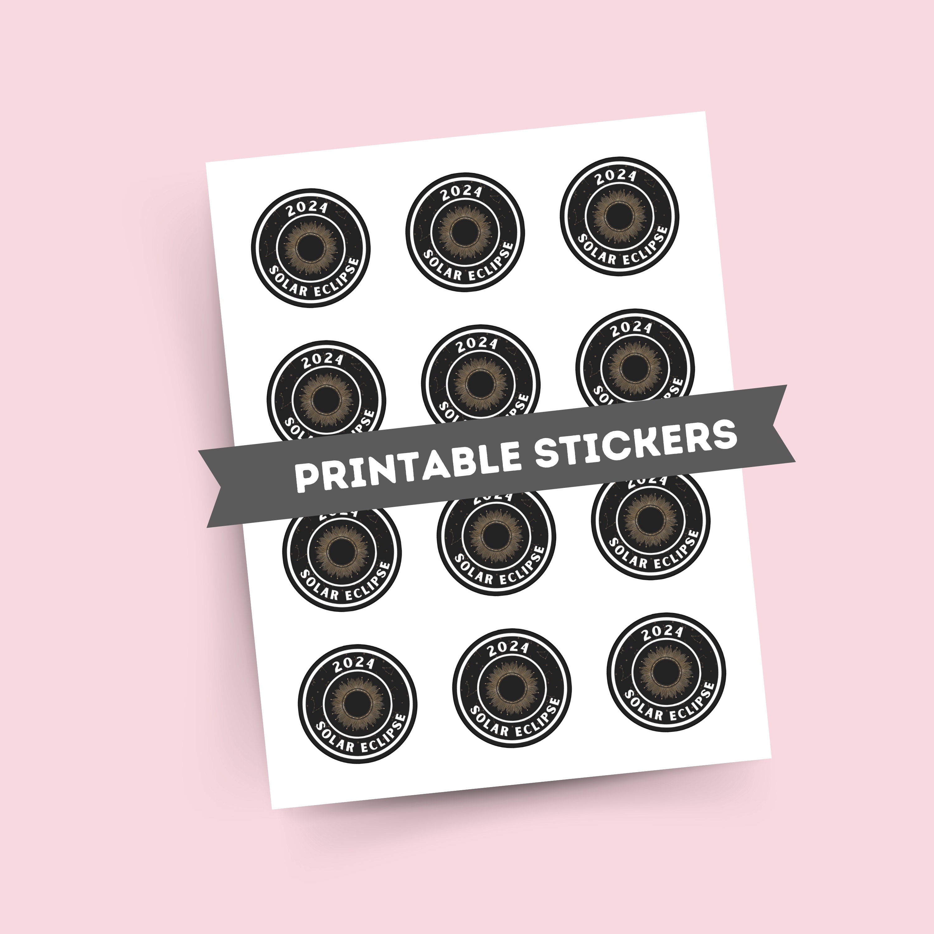 Printable 2024 Total Solar Eclipse Stickers Avery 22807 Sticker Paper ...