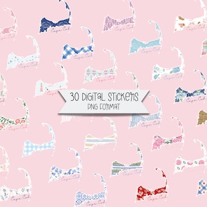 Cape Cod Digital Sitckers, PNG | Sofortiger Download, druckbare Cape Cod Wandkunst, Dekor | Bilder für Scrapbooking, Kunsthandwerk, Collagen, Karten |
