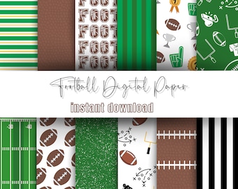 Football Digital Paper, Instant Download and Printable Papers for Craft Projects, Scrapbooks, Journaling | Wallpaper for Mobile Backgrounds
