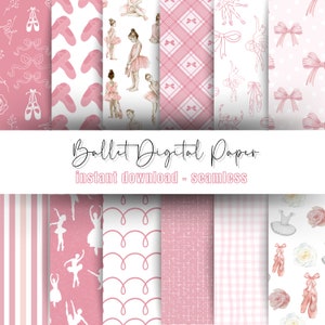 Ballerina Digitales Papier für Scrapbooking, Journaling, Vision Boards, Wallpapers | Sofortiger Download und druckbares Ballett Kraftpapier