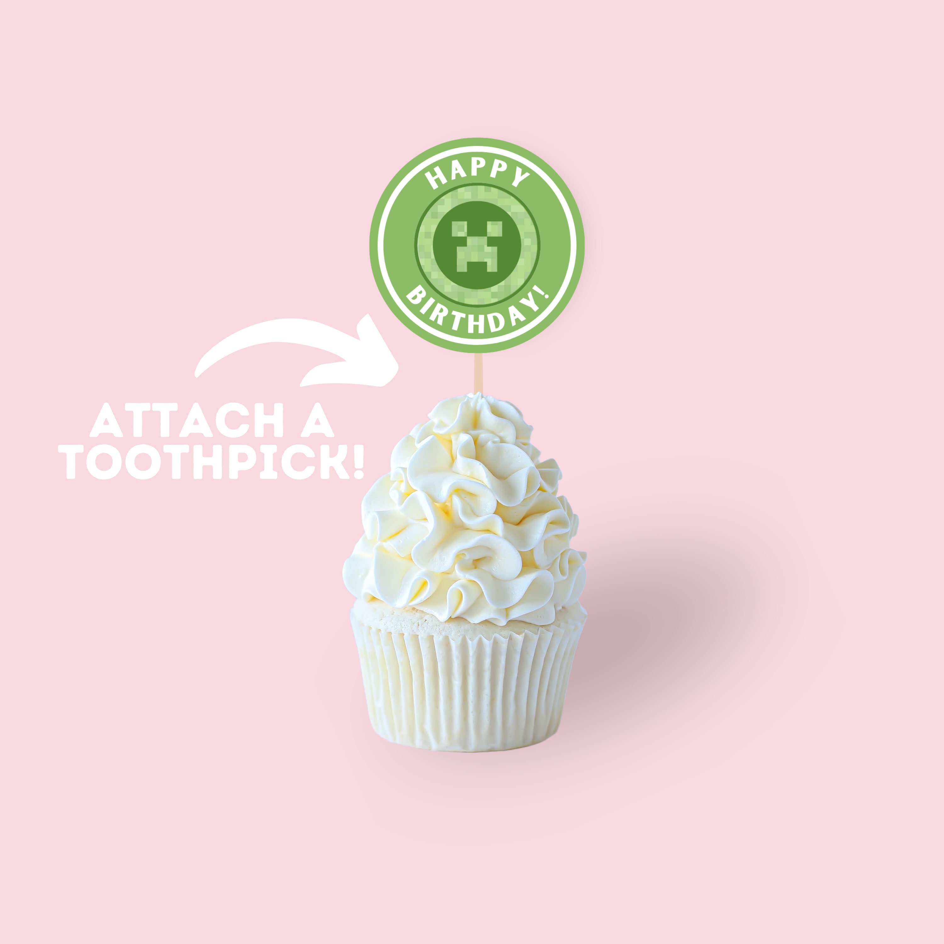 Mining Party Cupcake Toppers