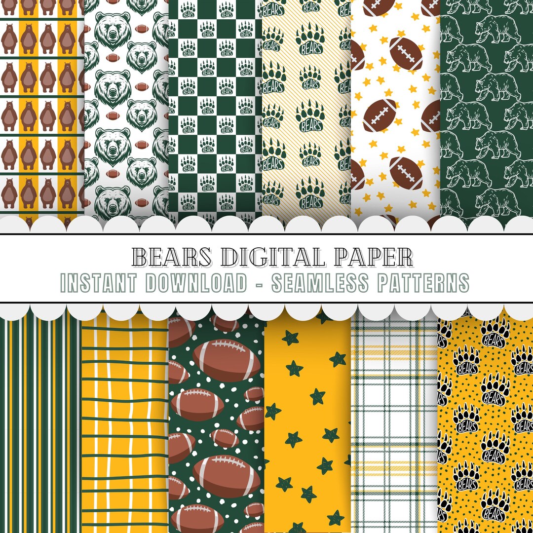 Bears Digital Paper Bundle | Seamless Digital Design Patterns | Instant ...