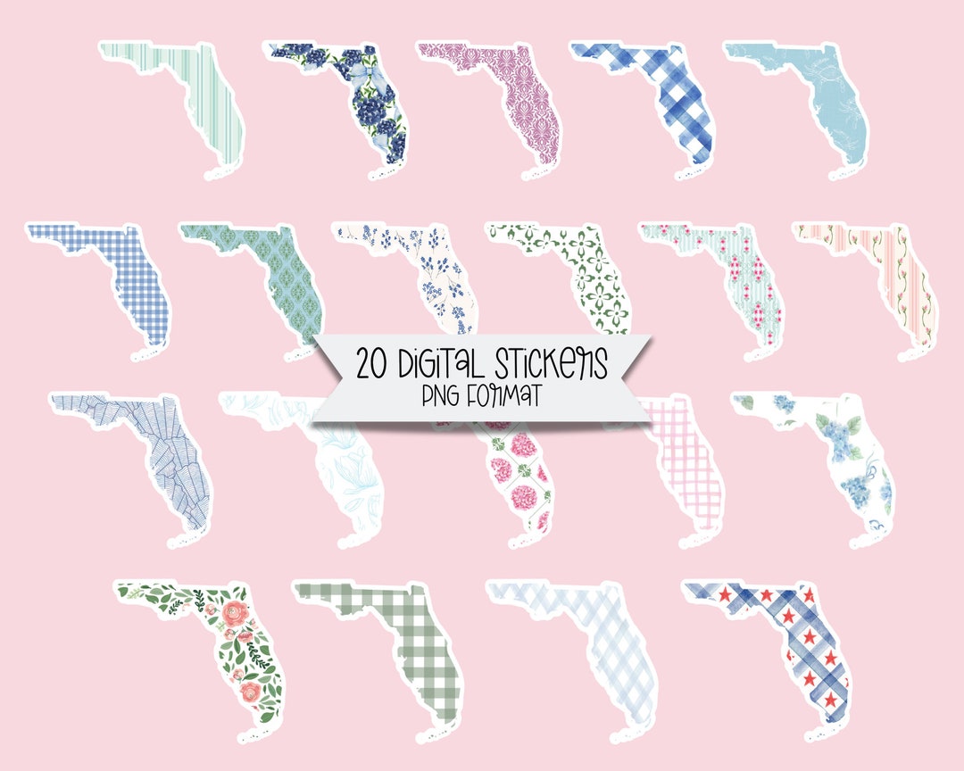 Florida Language Sticker Digital Florida Stickers, PNG Format | Seaside, Rosemary Beach ...