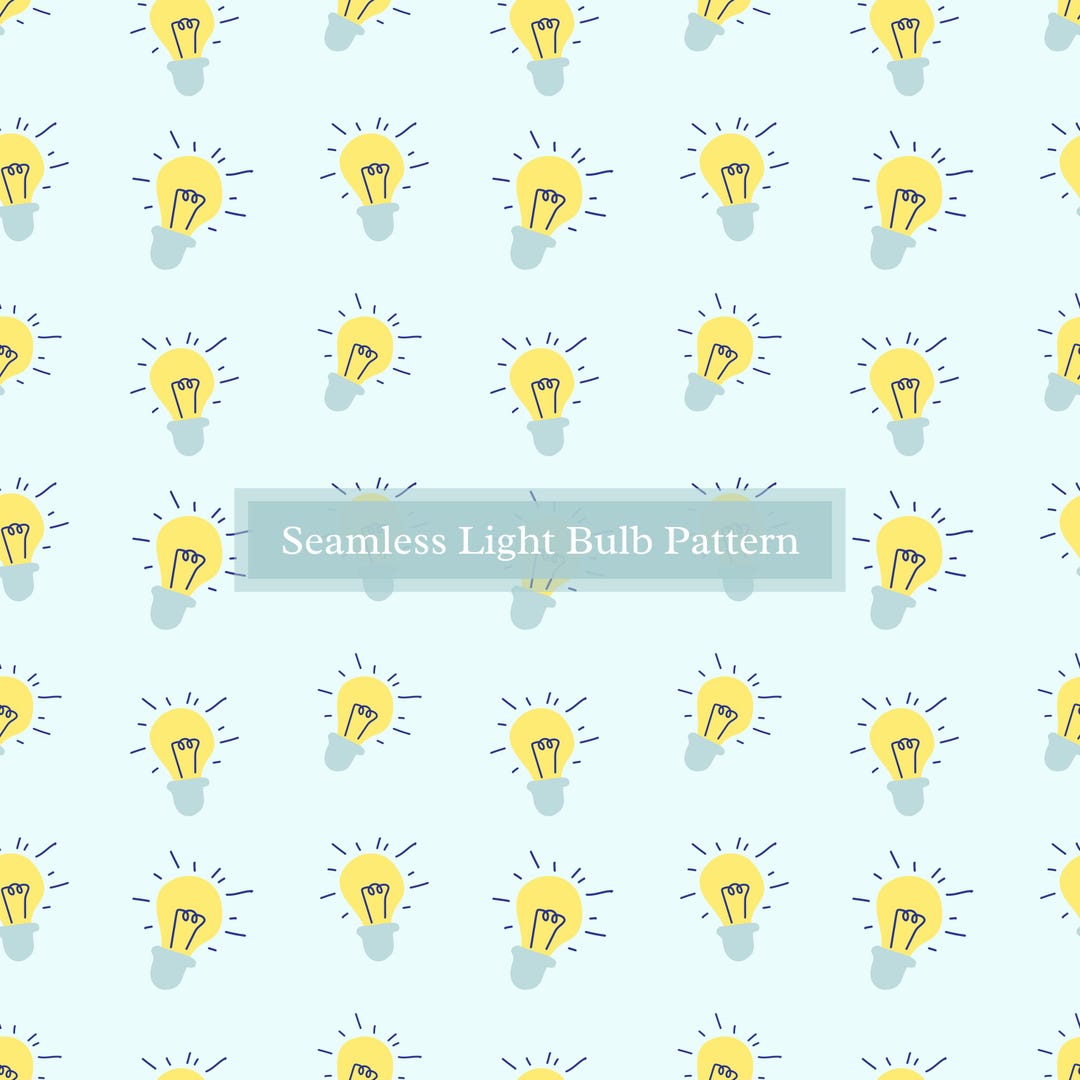 Seamless Light Bulb Pattern | Digital Paper, Print for Scrapbooking ...