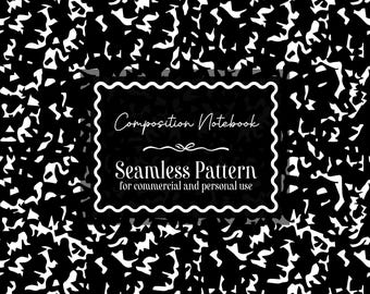 Seamless Composition Notebook Pattern | Background, Digital Paper, Back To School | Printable Paper for Custom Crafts | Commercial Use