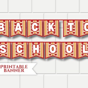 Printable Back to School Banner | Instant Download, Party Decorations ...