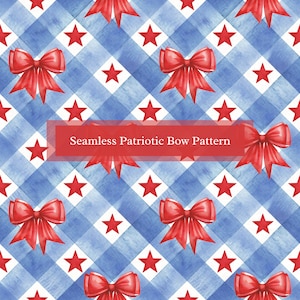 Seamless Patriotic Pattern, Digital Paper, Design | Memorial Day, 4th of July, Red White and Blue Digital Paper | Instant Download, Print