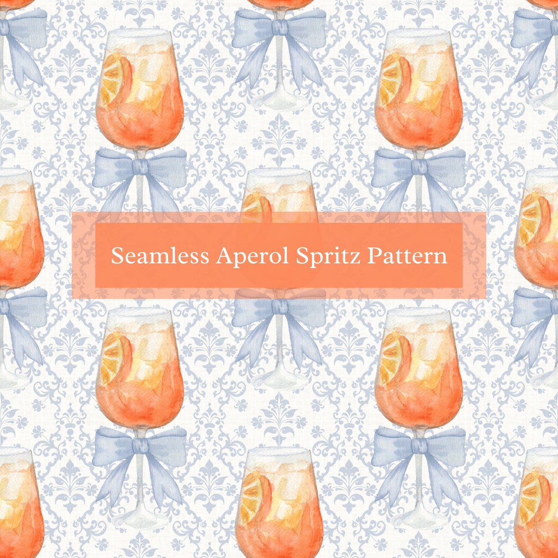 Seamless Aperol Spritz Pattern | Instant Download, Digital Paper ...