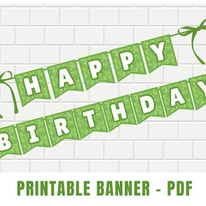 Printable Mining Birthday Banner | Instant Download, Happy Birthday Banner, Bunting, Garland, | Party Decorations for Gamers, Gaming Theme