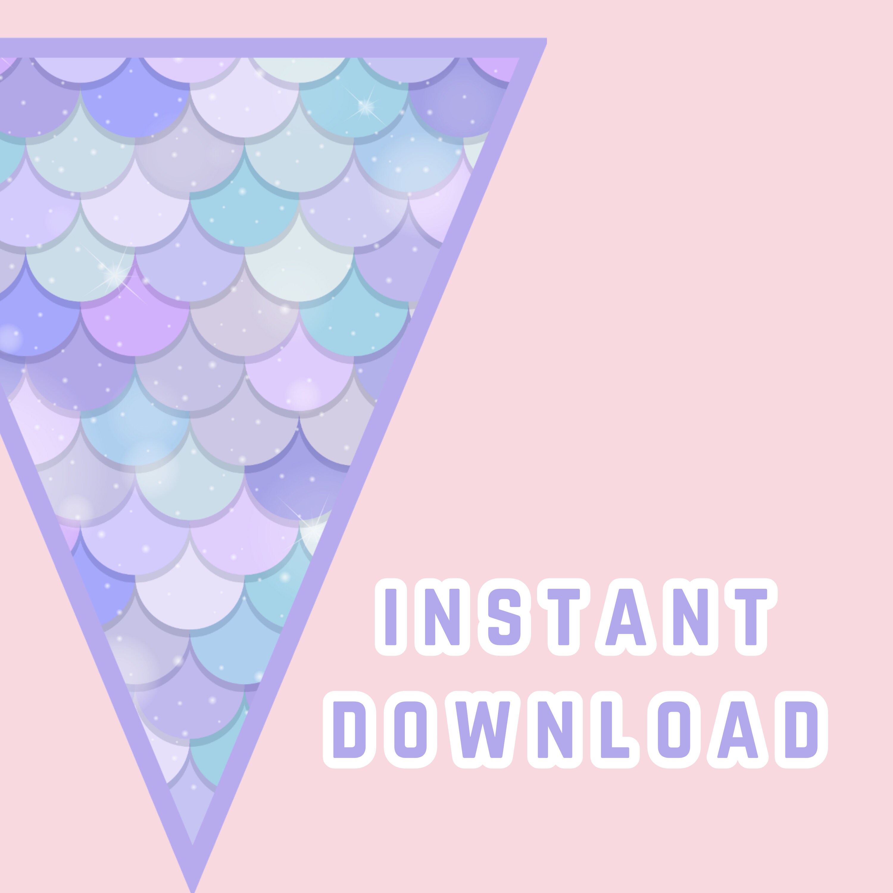 Printable Mermaid Themed Banner Mermaid Party Banner Birthday Party ...