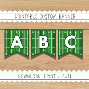 Striscione da campo da football stampabile / personalizzato, download immediato, decorazioni per feste di football / tailgate, giorno della partita, college, football professionistico