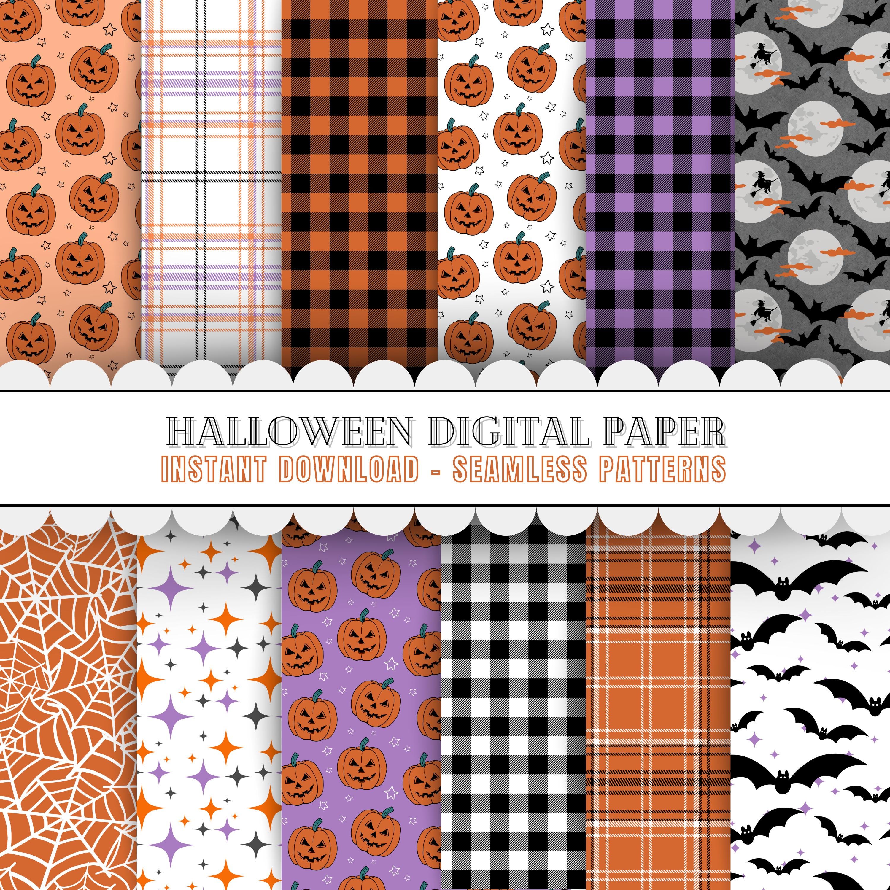 Classic Halloween Digital Paper Bundle | Printable, Seamless Patterns ...