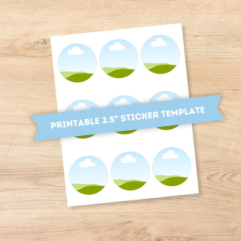 Printable 2.5 Inch Sticker Template | Instant Download, 22808 Sticker ...