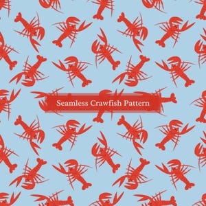 Seamless Crawfish Pattern | Digital Paper | Crawfish Boil Party | Wallpaper, Background, Custom Crafts