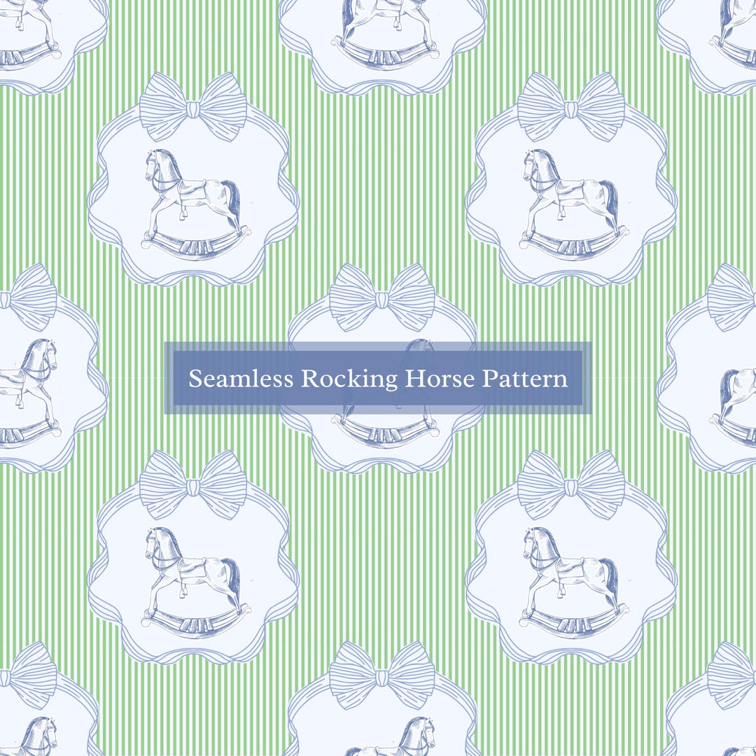 Seamless Rocking Horse Pattern | Digital Paper for Custom Craft, Fabric ...