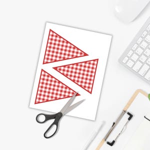 Printable Red Checkered Picnic Pattern Garland, Banner | Red Buffalo ...